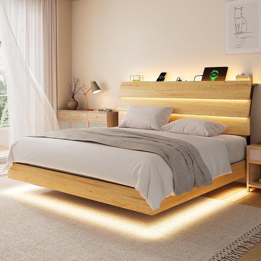 FLOTANTE DE MADERA MACIZA COLOR ROBLE — foto 1
