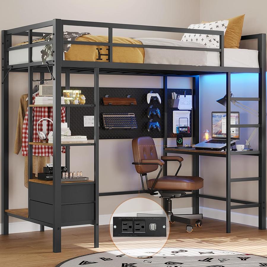 CAMA ALTA INDIVIDUAL CON ESCRITORIO DE LADO — foto 1
