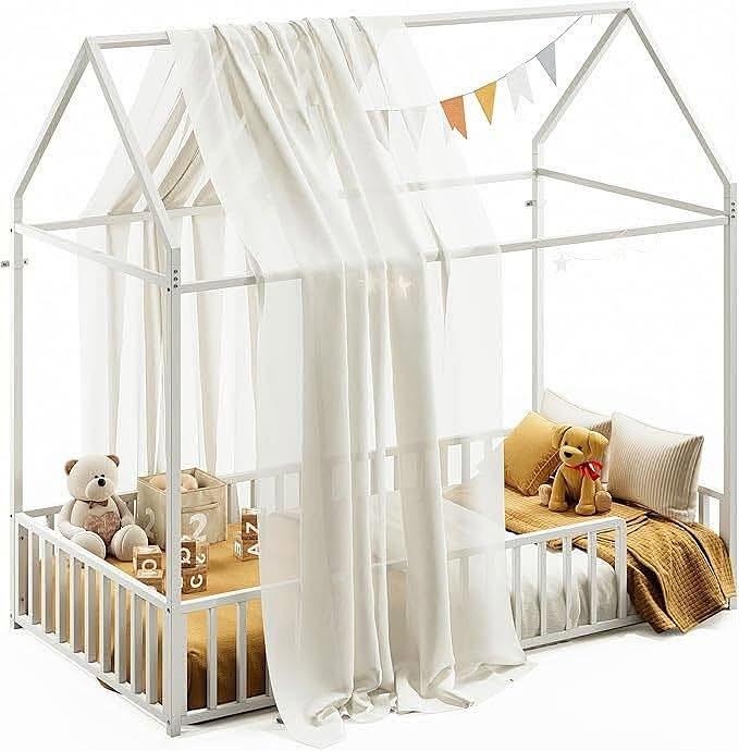 CAMA DE CASITA CON BARANDAL, MADERA SOLIDA — foto 1
