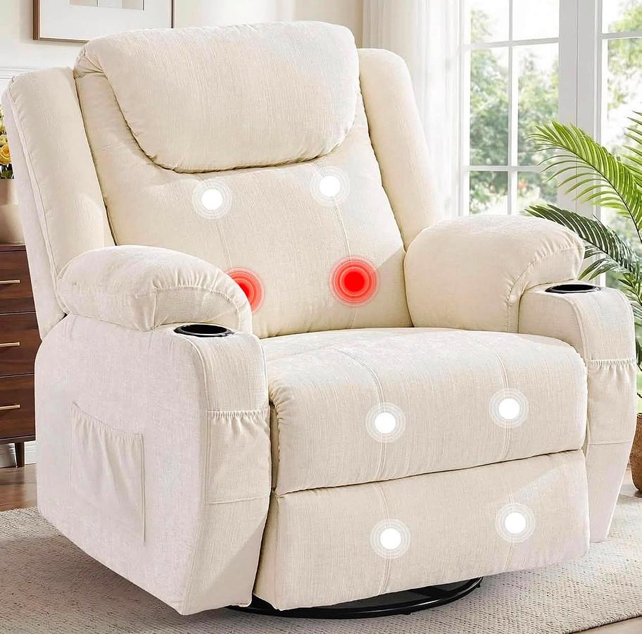 SOFA RECLINABLE MANUAL 360 XL CON MASAJE Y CALOR, TELA DE CHENILLA — foto 1